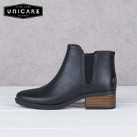 UNICARE UCS08 切尔西靴款短筒雨鞋 女士 41码 绿色 防水防滑 时尚街边户外涉水鞋
