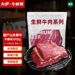 大伊 牛鲜尊 山东黄牛原切牛腿肉净重 2斤