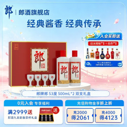 郎酒 郎牌郎酒双支礼盒 酱香型白酒 53度500mL*2瓶