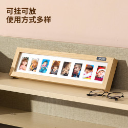 得力 44*12cm软木板绒布板相框板白板组合展示板 照片墙留言板 办公记事装饰板50410