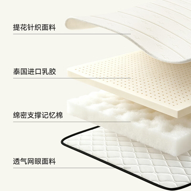 金橡树 好眠 记忆棉海绵 床垫  5-10cm（含） 软硬适中 乳白色 90*200cm*6