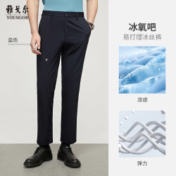 雅戈尔 休闲裤夏季新款男士商务户外弹力抗皱直筒长裤子