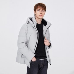 navigare 意大利小帆船白鸭绒羽绒服男冬季灰色休闲连帽保暖外套
