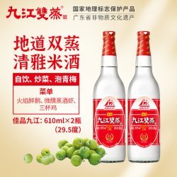九江双蒸 广东米酒米制白酒青梅果酒粮食酒浸泡酒500ml*2瓶装