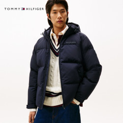 TOMMY HILFIGER Tommy26秋季新款男装90鹅绒御寒保暖耐磨连帽羽绒服