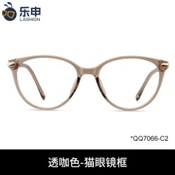 LASHION 猫眼黑框近视眼镜框女款防蓝光可配度数方圆脸显脸小素颜眼睛
