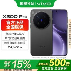 vivo X300 Pro 5G旗舰手机 蔡司2亿超级主摄APO超级长焦纯粹黑 16GB 512GB
