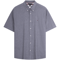 TOMMY HILFIGER 男士牛津纺纯色短袖衬衫