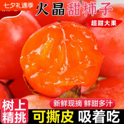 汇果康 正宗火晶柿子新鲜水果当季整箱包邮山西珍珠流心软甜柿子蜜柿