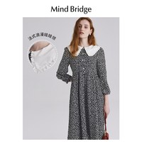 Mind Bridge 娃娃领碎花长袖中长款连衣裙
