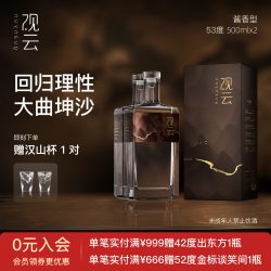 观云 白酒定风波53度500ml2瓶品鉴酱香型白酒纯粮食酒大曲坤沙酱酒