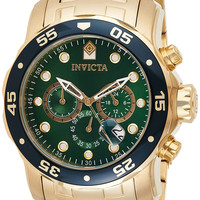 INVICTA 男士潜水手表 200米防水 石英计时腕表 礼物 Gold 48