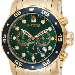 INVICTA 男士潜水手表 200米防水 石英计时腕表 礼物 Gold 48