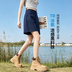ESE-Y 通勤休闲裤子女26夏新弹力后腰四分短裤