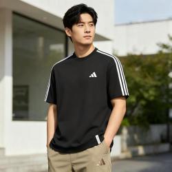 adidas 夏季透气健身训练跑步休闲运动日常男子短袖T恤