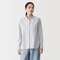 無印良品 MUJI 无印良品 女式 棉水洗牛津纽扣领长袖衬衫衬衣女装女款春季