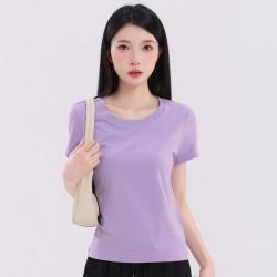 真维斯 短袖t恤女夏季都市休闲穿搭合身显瘦修身显瘦微弹圆领上衣