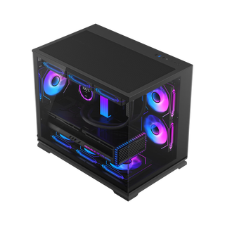 先马 Q98 AIR MINI 360水冷位 M-ATX主板 黑色 机箱