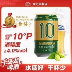千岛湖啤酒 金色拉格330ml*24听整箱罐装中浓度啤酒足球搭子