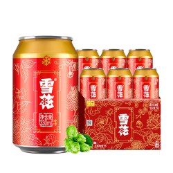 雪花 啤酒330ml*6罐装啤酒10度麦芽酿造优级喜庆红罐家用畅饮夏日