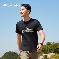 Columbia 纯棉透气短袖T恤男女同款大logo印花