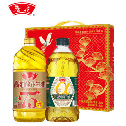鲁花 高油酸 花生油亚麻籽油套装 1.6L高油酸+1.6L亚麻籽油