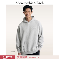 Abercrombie & Fitch 美式复古LOGO情侣舒适百搭抓绒连帽卫衣上衣26春男装122-6176 浅灰色 2XL (185/124A)