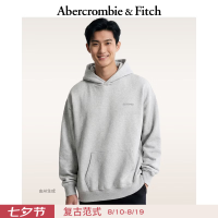 Abercrombie & Fitch 122-6176 美式复古抓绒连帽卫衣 浅灰色 2XL
