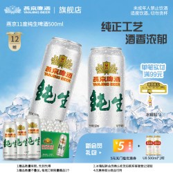 燕京啤酒 燕京纯生500ml*12听罐装生啤清爽口感整箱包邮 官方正品