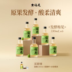 梅见 青梅酒12度发酵梅酒330ml*6微醺梅见旗舰店低度酒梅子酒甜酒