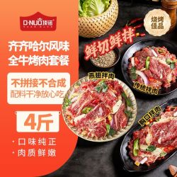 顶诺 4斤齐齐哈尔风味烤肉套餐纯牛肉烤肉店同款烧烤食材新鲜拌肉