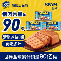 世棒 午餐肉罐头198g 方便面搭档 即食速食早餐火锅搭档烧烤香锅食材 198g*3罐