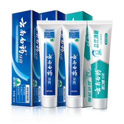 云南白药 牙膏留兰香型45g*2支+益生菌冰柠45g清新口气护龈正品