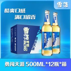 雪花 啤酒勇闯天涯500ML*12瓶 麦汁浓度8°P 整箱 经典实惠