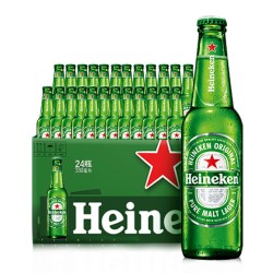 喜力 啤酒 瓶装330ml*24瓶 整箱装啤酒全麦酿造官方直营