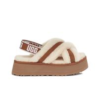UGG 春季女士交叉鞋面厚底弹力束带毛毛凉鞋 1121550栗色