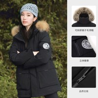 移动端：骆驼 女装派克羽绒服中长款2025冬季保暖加厚毛领工装羽绒外套男