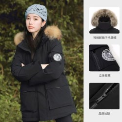 骆驼 女装派克羽绒服中长款2025冬季保暖加厚毛领工装羽绒外套男