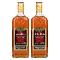古越龙山 绍兴黄酒金五年花雕酒500ml*2 瓶装半干型老酒可泡阿胶