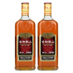 古越龙山 绍兴黄酒金五年花雕酒500ml*2 瓶装半干型老酒可泡阿胶