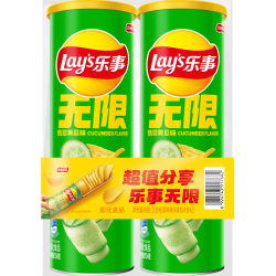 乐事 无限 薯片 翡翠黄瓜味 104g*2罐