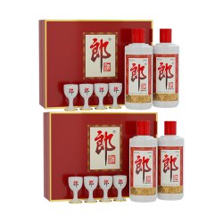 郎酒 郎牌郎酒53度酱香型普郎500ml*2瓶礼盒装*2盒