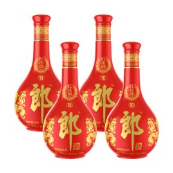 郎酒 红十红花郎10陈酿53度酱香型高度商务白酒500ml*4瓶婚礼喜庆