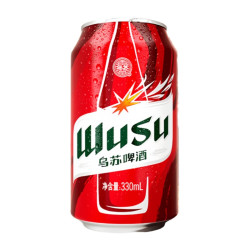 嘉士伯 啤酒红乌苏330ml*12罐 清爽烈性啤酒风景罐新疆美景 小罐装
