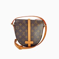 LOUIS VUITTON 中古95新lv/路易威登/盾牌老小大老花单肩植鞣革内里更新