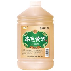 小觅酒绍兴老黄酒本色花雕酒八年陈2.5L桶装无焦糖色半干型加饭酒