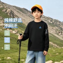 匹克 儿童长袖T恤春秋季男女童运动服中大童纯棉透气上衣