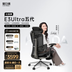 黑白调 E3 Ultra 五代AI追腰 人体工学椅 曜石黑
