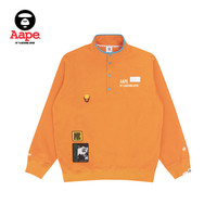 Aape 旗舰店男装秋冬字母印花经典纯色刺绣摁扣休闲卫衣3812XXH