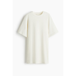 H&M HM女装连衣裙夏季松弛慢人风简约美式宽松圆领T恤式连衣裙1290974